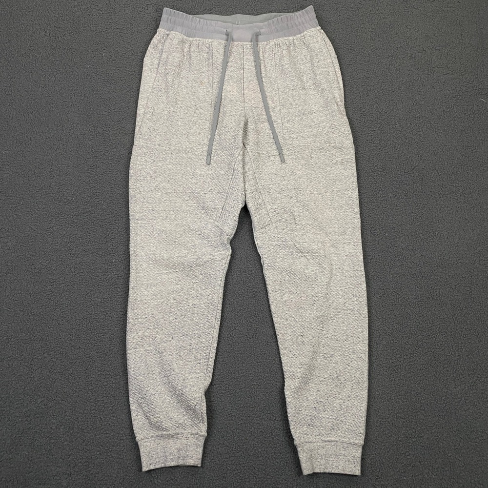 Lululemon At Ease Jogger Pants Men Medium Grey Textured Tapered Athletic LM5642S